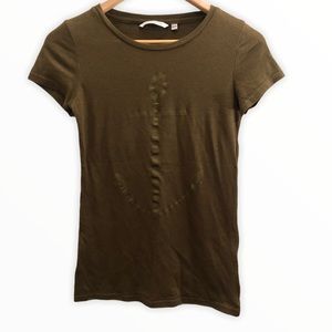 olive green T-shirt top XS
